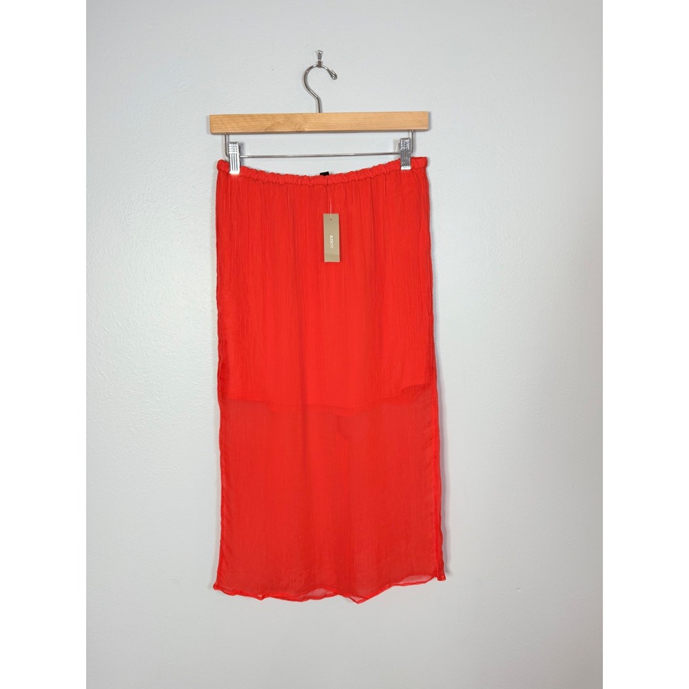 J.Crew Gwyneth layered slip skirt in crinkle chiffon‎ Bright Cerise NWT XS